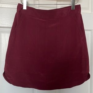 Madewell Silk Burgundy Mini Skirt - Size XS